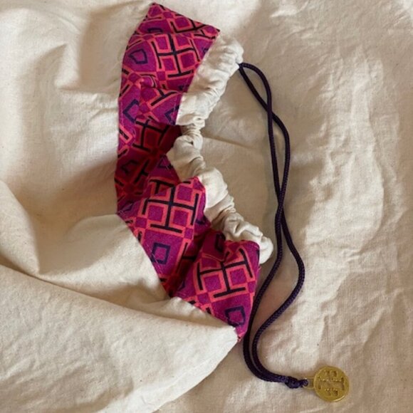 TORY BURCH Monogram Charm Large Drawstring Dust Storage Bag 26 x 15 - Picture 2 of 13